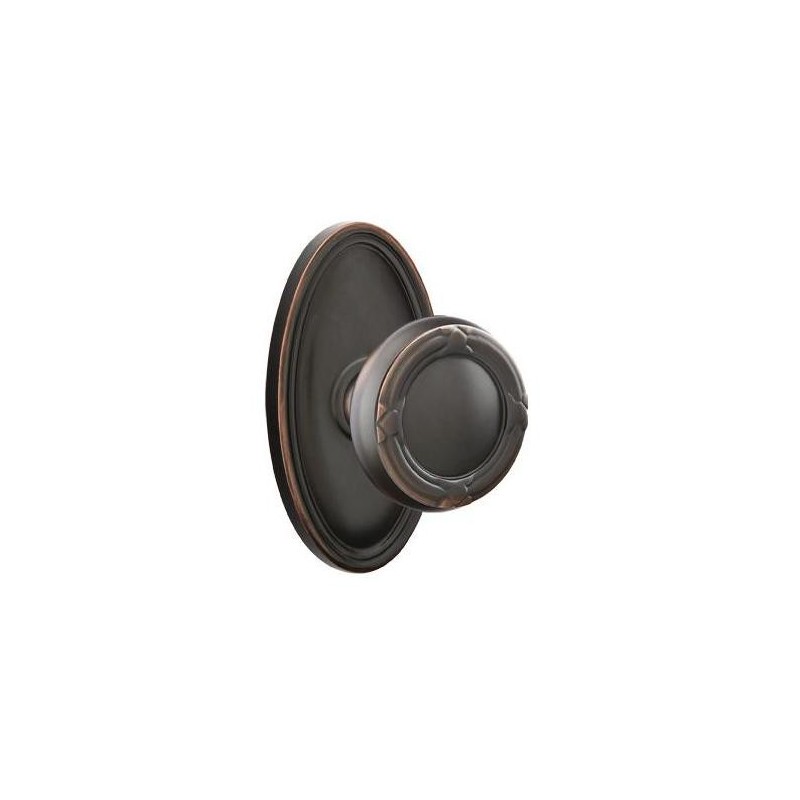 Emtek Ribbon and Reed Knob with Oval Rosette