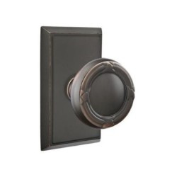 Emtek Ribbon and Reed Knob with Rectangular Rosette