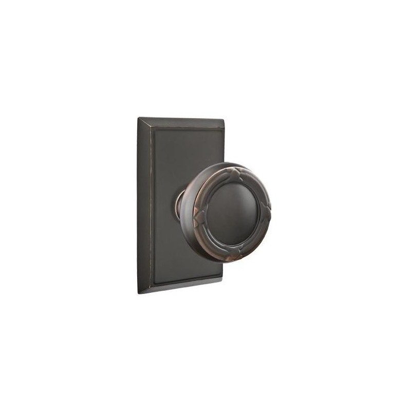 Emtek Ribbon and Reed Knob with Rectangular Rosette