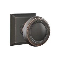 Emtek Ribbon and Reed Knob with Quincy Rosette