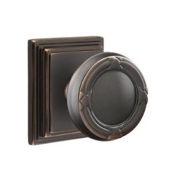 Emtek Ribbon and Reed Knob with Wilshire Rosette
